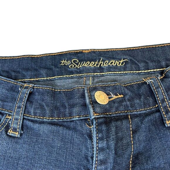 Old Navy Jeans Womens Sz 2 VTG The SweetHeart Dark Wash 99% Cotton Normcore Cute - Picture 5 of 12